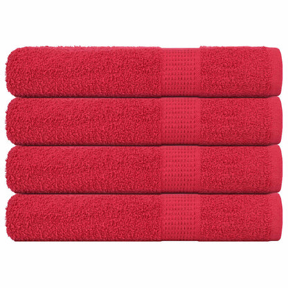 Asciugamani 4 pz Rossi 100x200 cm 360 g/mÂ² 100% Cotone