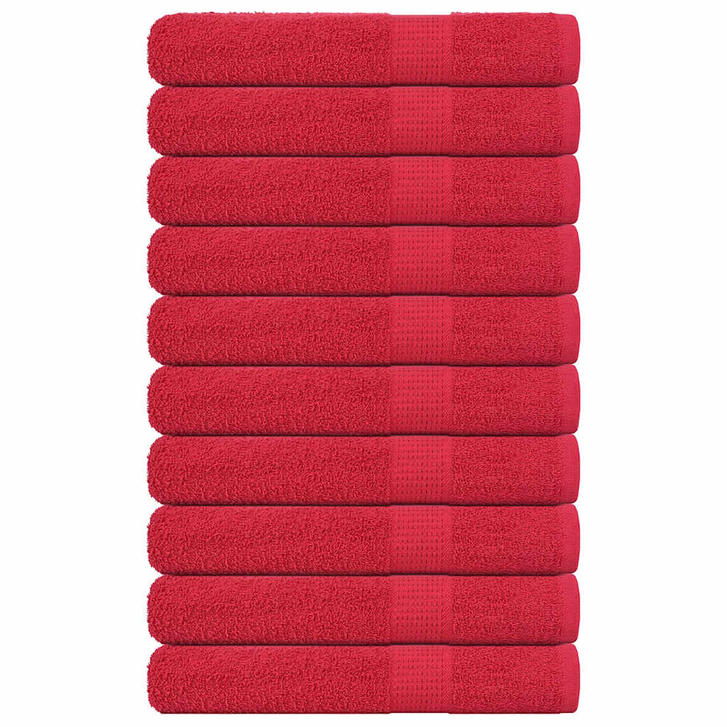 Asciugamani 10 pz Rossi 100x200 cm 360 g/mÂ² 100% Cotone