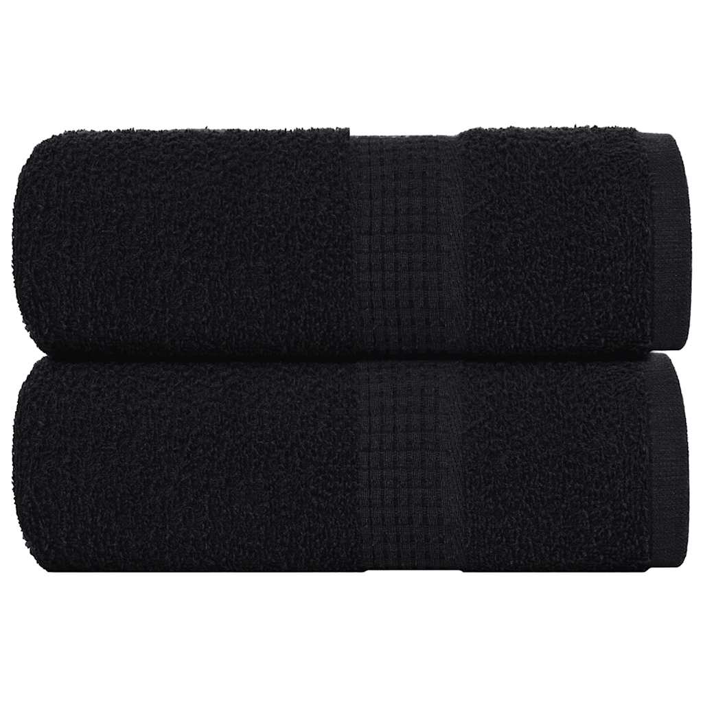 Asciugamani per Sapone 2 pz Neri 30x30 cm 360 g/mÂ² 100% Cotone