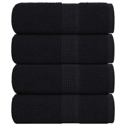 Asciugamani per Sapone 4 pz Neri 30x30 cm 360 g/mÂ² 100% Cotone