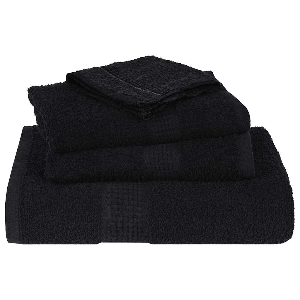 Asciugamani per Sapone 4 pz Neri 30x30 cm 360 g/mÂ² 100% Cotone