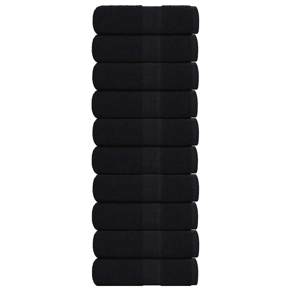 Asciugamani per Sapone 10 pz Neri 30x30 cm 360 g/mÂ² 100% Cotone