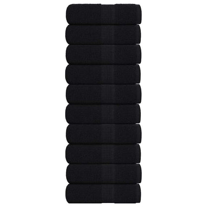 Asciugamani per Sapone 10 pz Neri 30x30 cm 360 g/mÂ² 100% Cotone