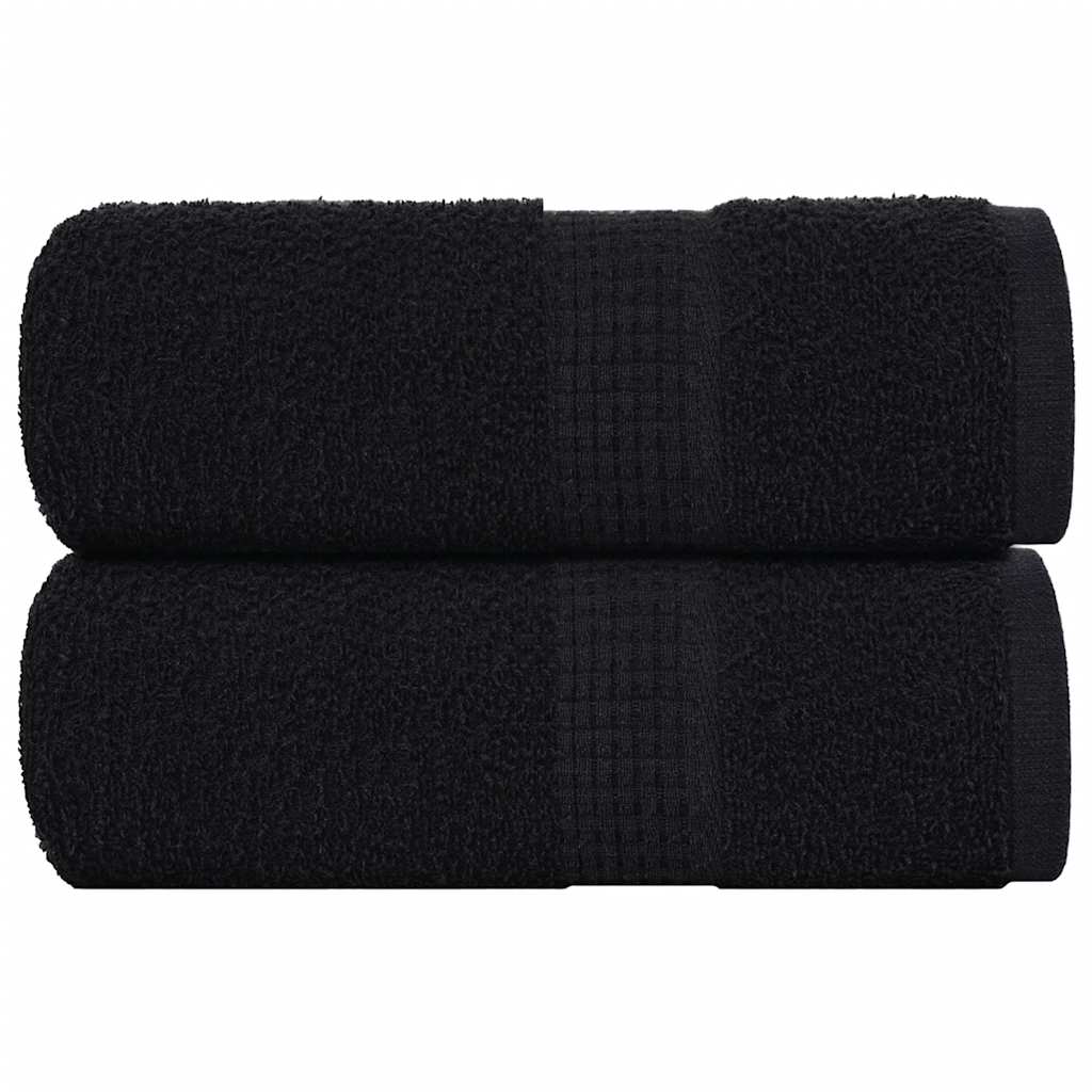 Asciugamani Ospiti 2 pz Neri 30x50 cm 360 g/mÂ² 100% Cotone