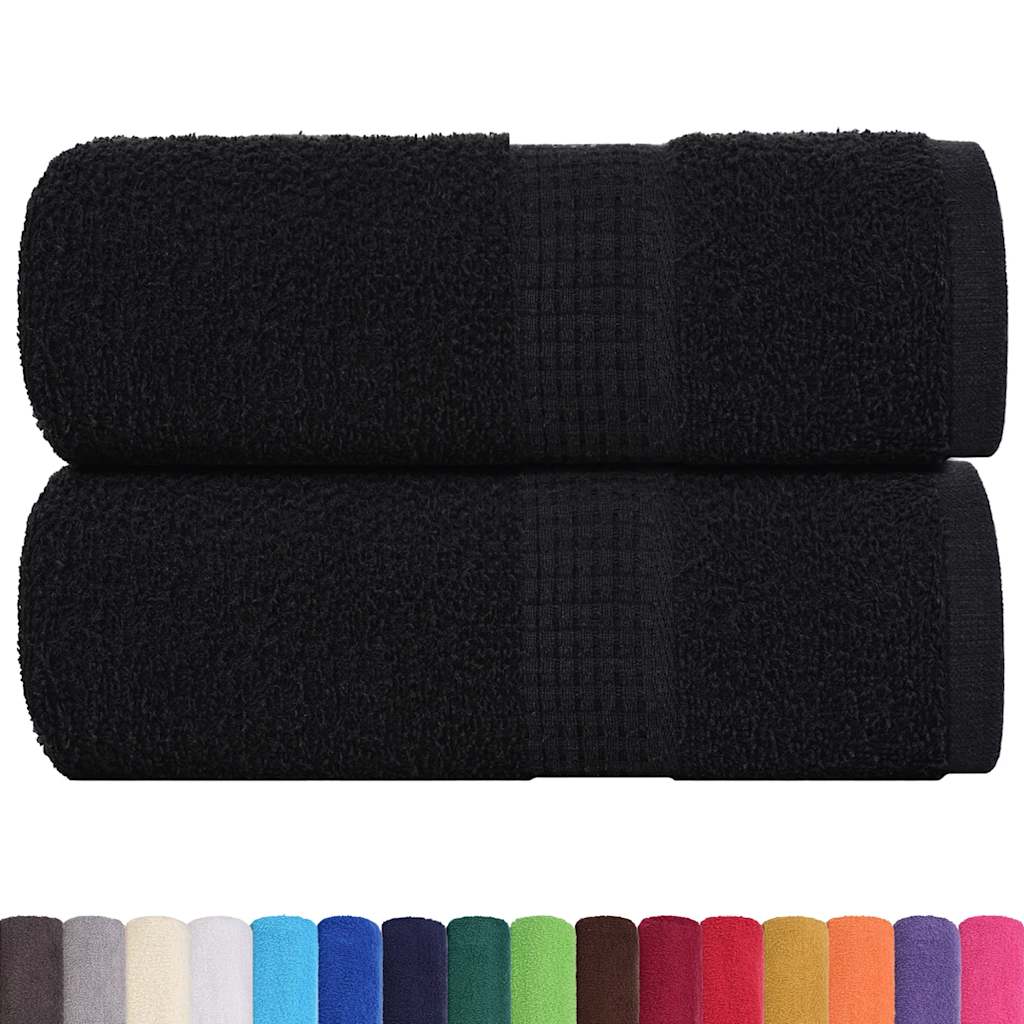 Asciugamani Ospiti 2 pz Neri 30x50 cm 360 g/mÂ² 100% Cotone