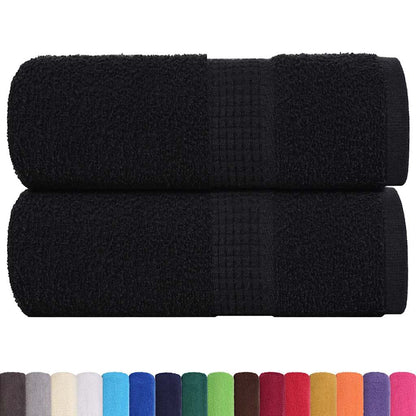 Asciugamani Ospiti 2 pz Neri 30x50 cm 360 g/mÂ² 100% Cotone