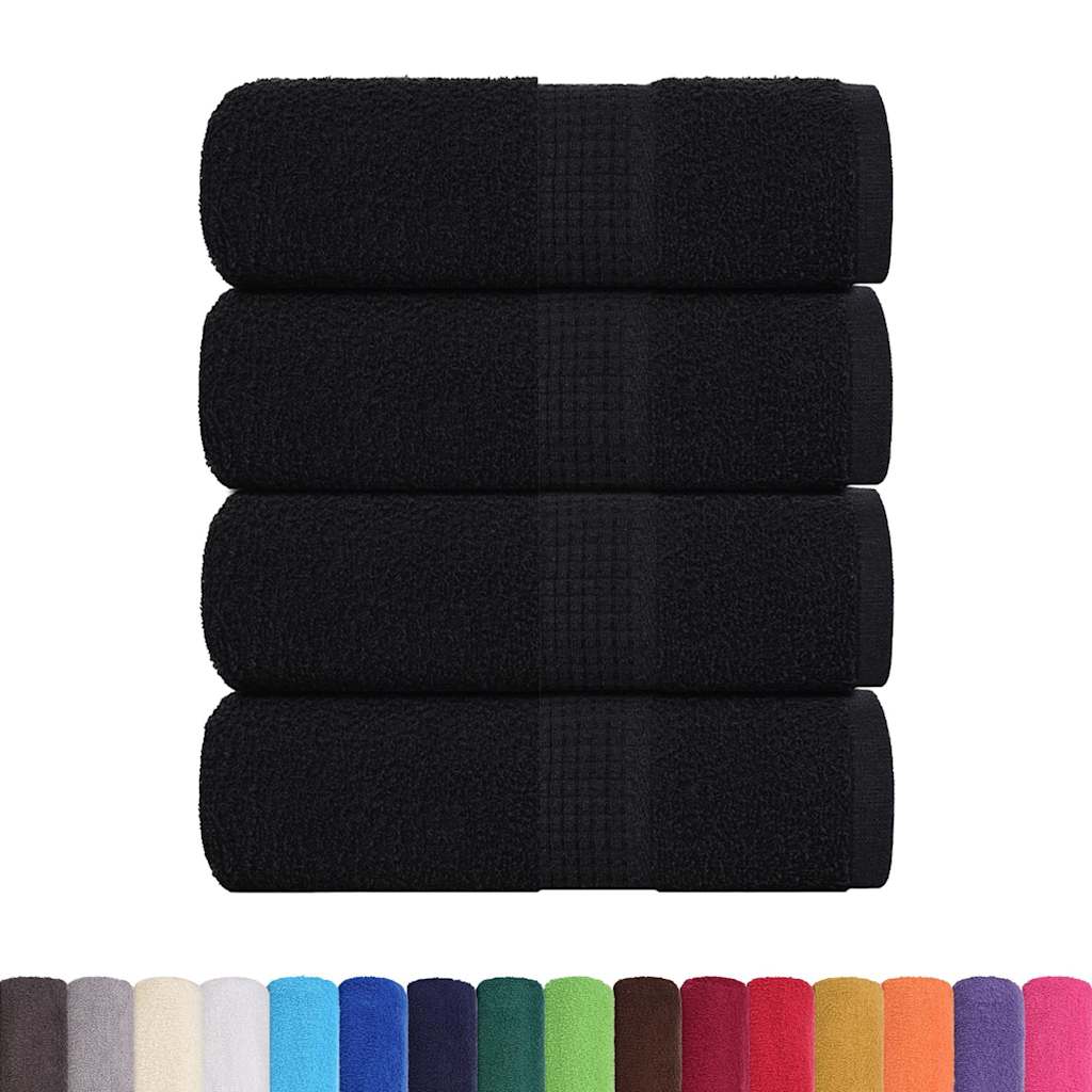 Asciugamani per ospiti FROGN 4 pz Nero 30x50 cm 360 g/mÂ²