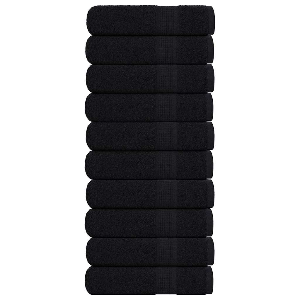 Asciugamani 10 pz Neri 50x100 cm 360 g/mÂ² 100% Cotone