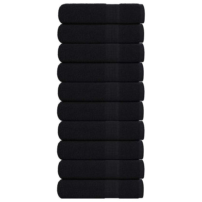 Asciugamani 10 pz Neri 50x100 cm 360 g/mÂ² 100% Cotone