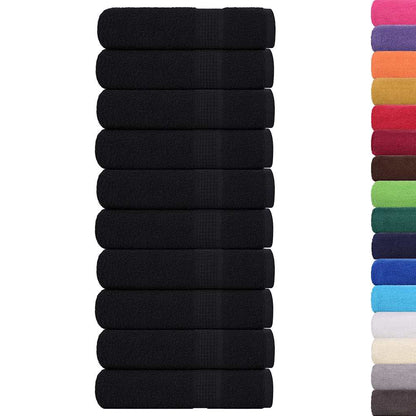 Asciugamani 10 pz Neri 50x100 cm 360 g/mÂ² 100% Cotone