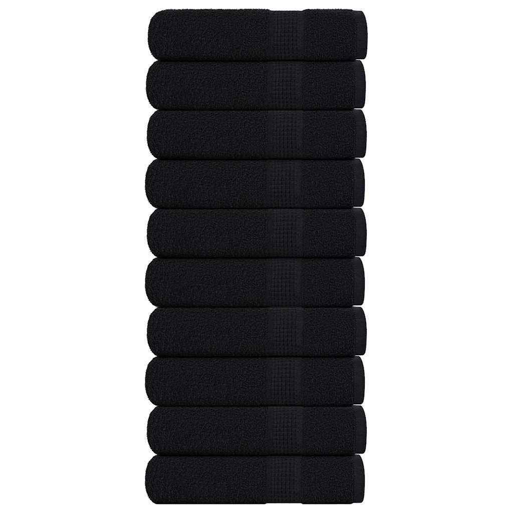 Asciugamani Doccia 10 pz Neri 70x140 cm 360 g/mÂ² 100% Cotone