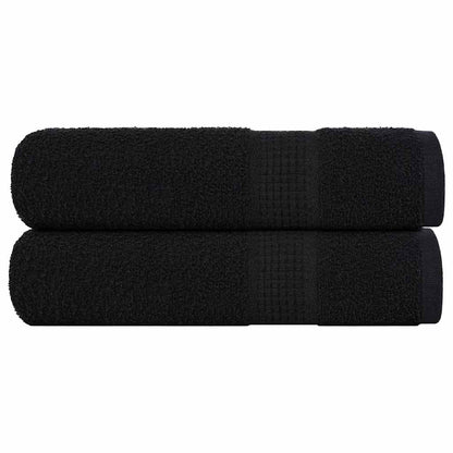 Asciugamani da Bagno 2 pz Neri 100x150cm 360g/mÂ² 100% Cotone
