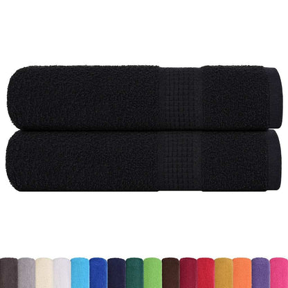Asciugamani da Bagno 2 pz Neri 100x150cm 360g/mÂ² 100% Cotone