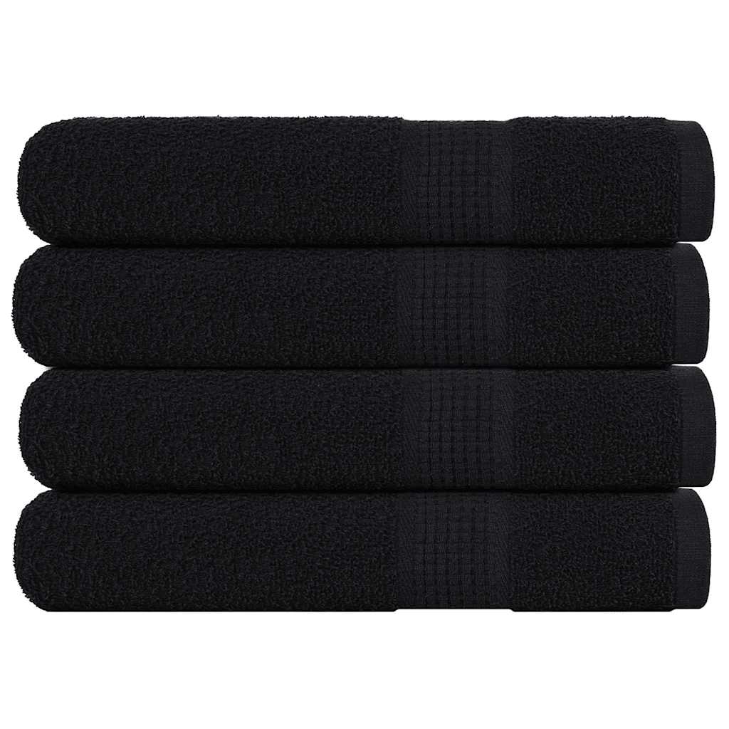 Asciugamani per Sauna 4 pz Neri 80x200cm 360g/mÂ² 100% Cotone