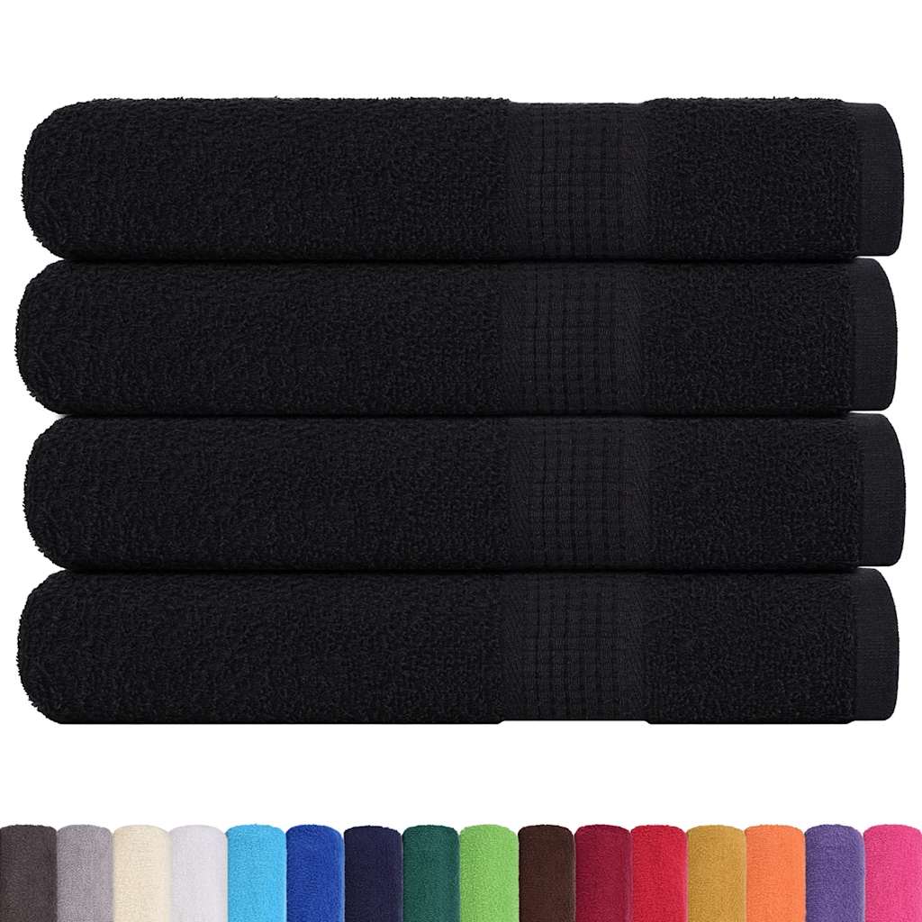 Asciugamani per Sauna 4 pz Neri 80x200cm 360g/mÂ² 100% Cotone