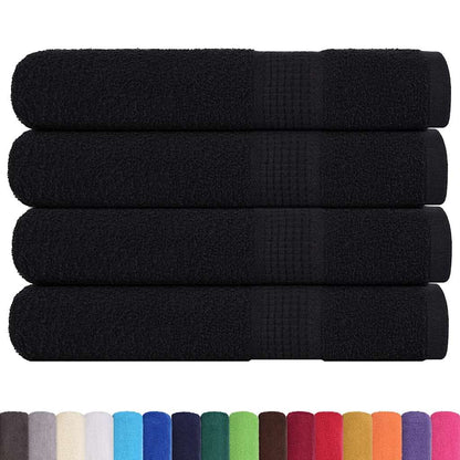 Asciugamani per Sauna 4 pz Neri 80x200cm 360g/mÂ² 100% Cotone