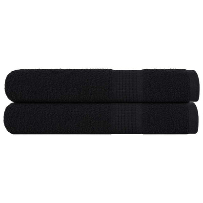 Asciugamani 2 pz Neri 100x200 cm 360 g/mÂ² 100% Cotone