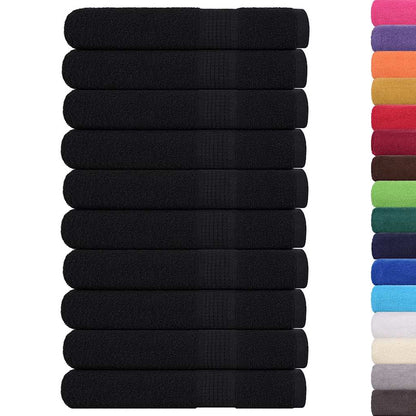 Asciugamani 10 pz Neri 100x200 cm 360 g/mÂ² 100% Cotone