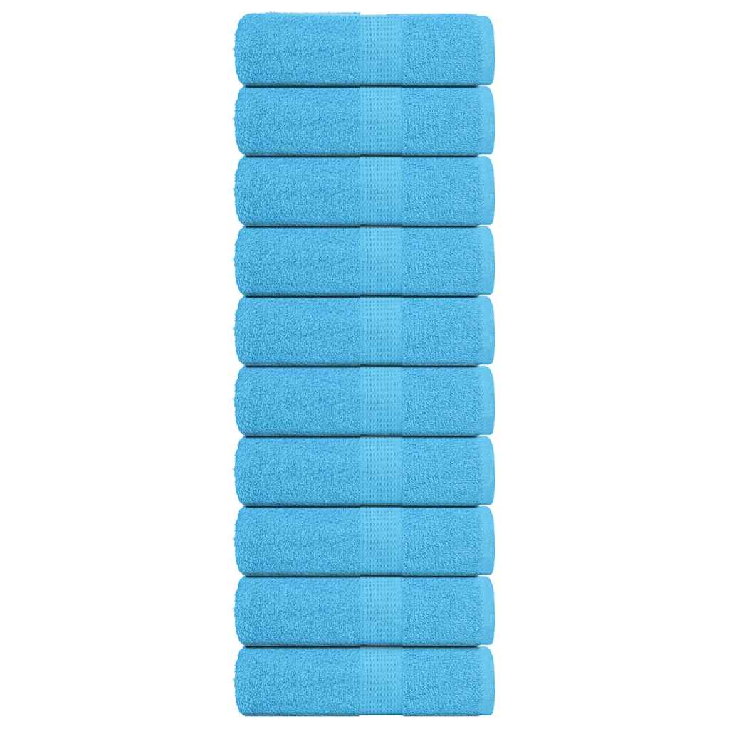 Asciugamani Sapone 10 pz Turchesi 30x30 cm 360 g/mÃ‚Â² 100% Cotone