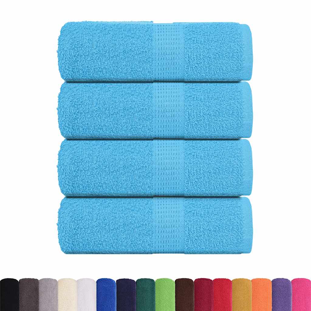 Asciugamani Ospiti 4 pz Turchesi 30x50 cm 360 g/mÂ² 100% Cotone