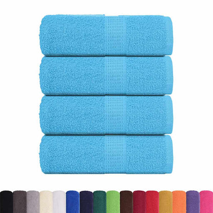 Asciugamani Ospiti 4 pz Turchesi 30x50 cm 360 g/mÂ² 100% Cotone