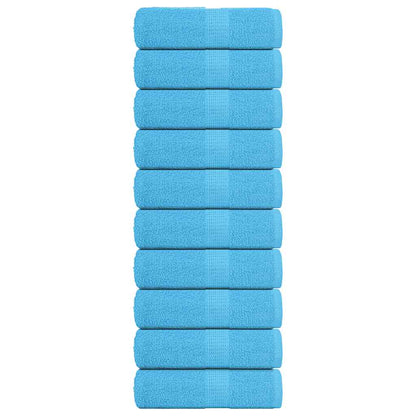 Asciugamani Ospiti 10 pz Turchesi 30x50 cm 360 g/mÃ‚Â² 100% Cotone