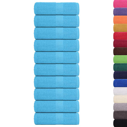 Asciugamani Ospiti 10 pz Turchesi 30x50 cm 360 g/mÃ‚Â² 100% Cotone