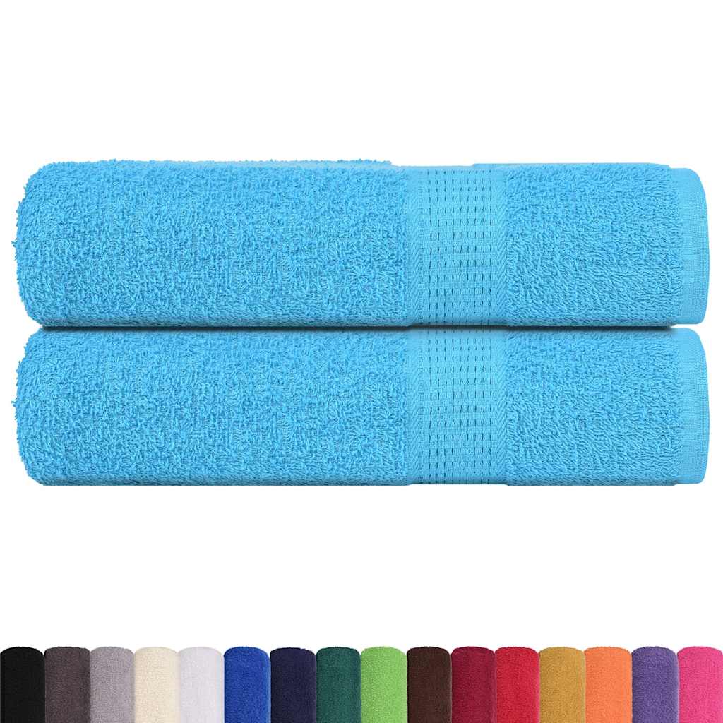 Asciugamani 2 pz Turchesi 50x100 cm 360 g/mÂ² 100% Cotone