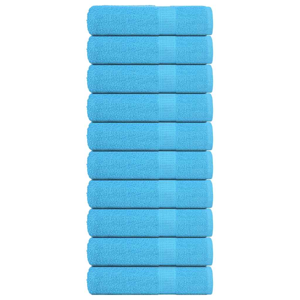 Asciugamani 10 pz Turchesi 50x100 cm 360 g/mÂ² 100% Cotone