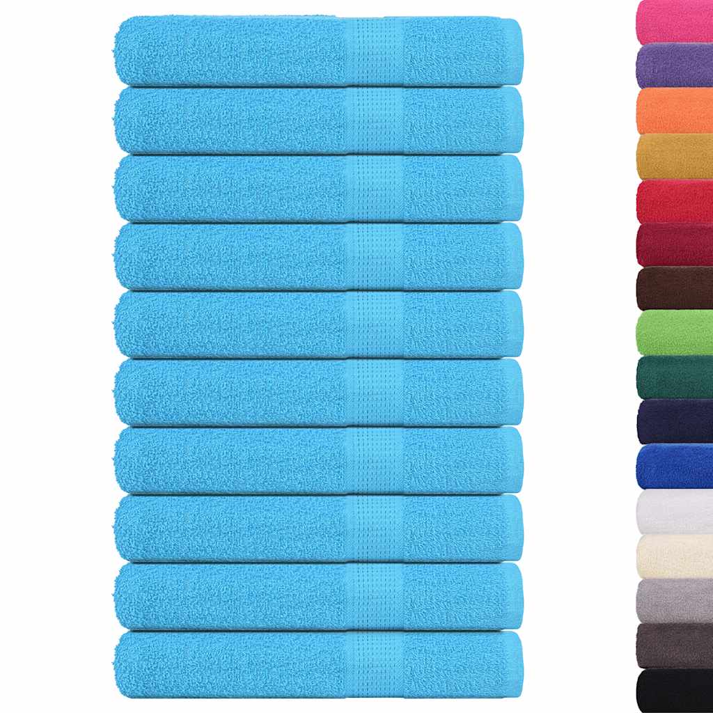 Asciugamani 10 pz Turchesi 100x200 cm 360 g/mÂ² 100% Cotone