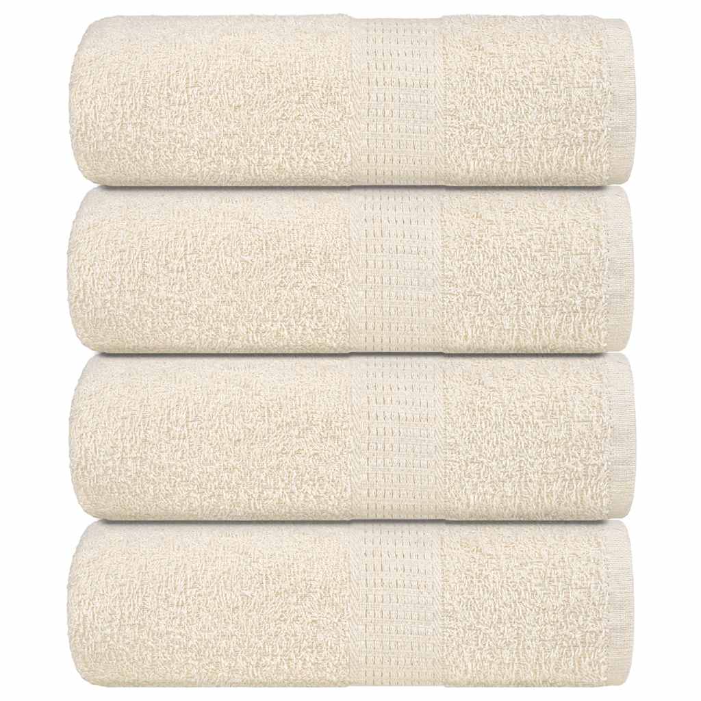 Asciugamani per Sapone 4 pz Crema 30x30 cm 360 g/mÂ² 100% Cotone