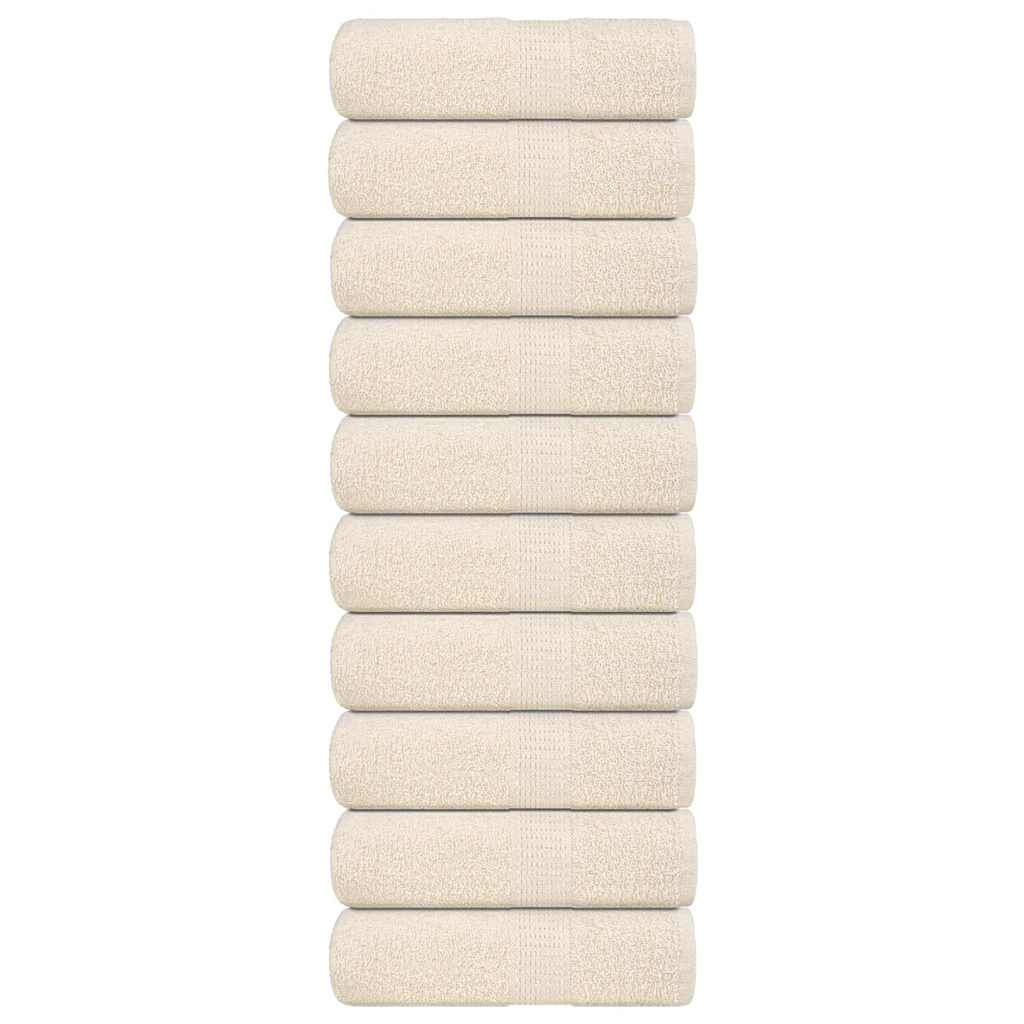 Asciugamani per Sapone 10 pz Crema 30x30cm 360 g/mÂ² 100% Cotone
