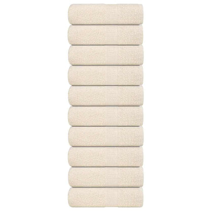 Asciugamani per Sapone 10 pz Crema 30x30cm 360 g/mÂ² 100% Cotone