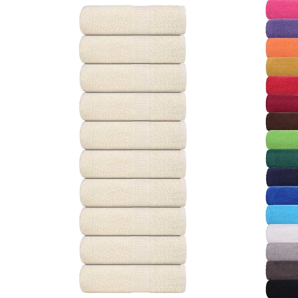 Asciugamani per Sapone 10 pz Crema 30x30cm 360 g/mÂ² 100% Cotone