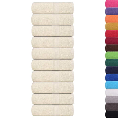 Asciugamani per Sapone 10 pz Crema 30x30cm 360 g/mÂ² 100% Cotone