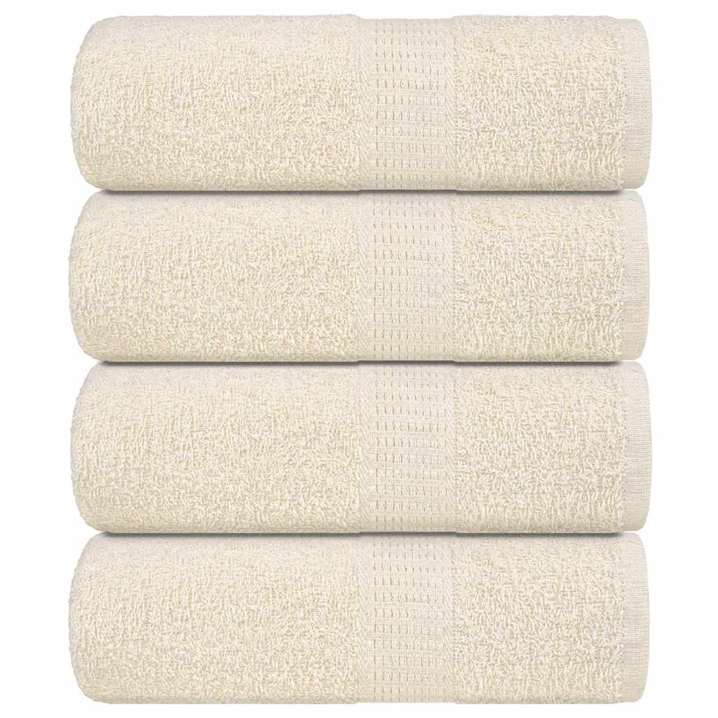 Asciugamani Ospiti 4 pz Crema 30x50 cm 360 g/mÂ² 100% Cotone