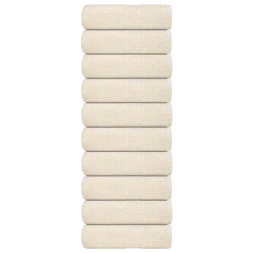 Asciugamani Ospiti 10 pz Crema 30x50 cm 360 g/mÂ² 100% Cotone