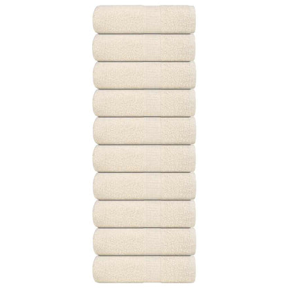 Asciugamani Ospiti 10 pz Crema 30x50 cm 360 g/mÂ² 100% Cotone