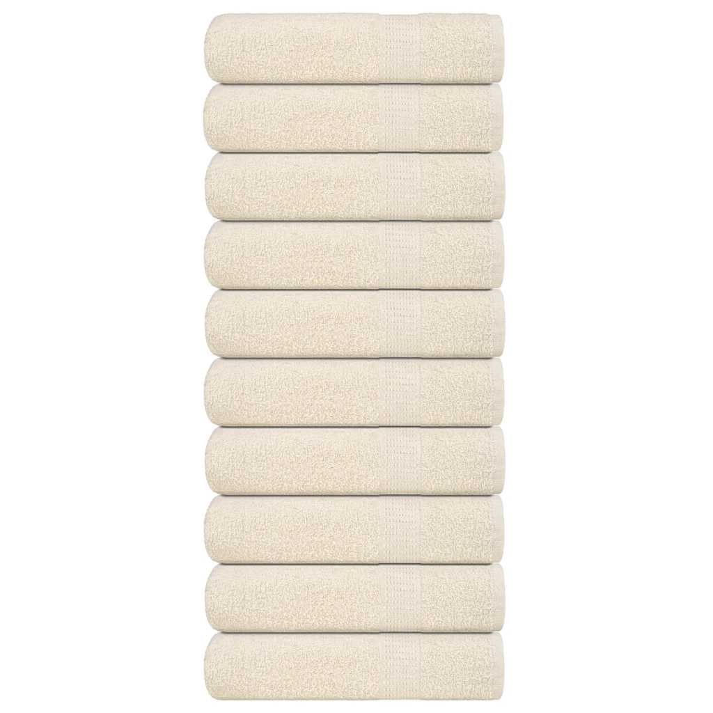 Asciugamani 10 pz Crema 50x100 cm 360 g/mÂ² 100% Cotone