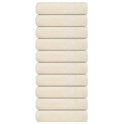 Asciugamani 10 pz Crema 50x100 cm 360 g/mÂ² 100% Cotone