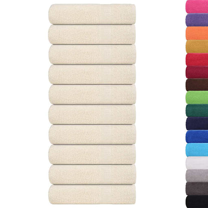 Asciugamani 10 pz Crema 50x100 cm 360 g/mÂ² 100% Cotone