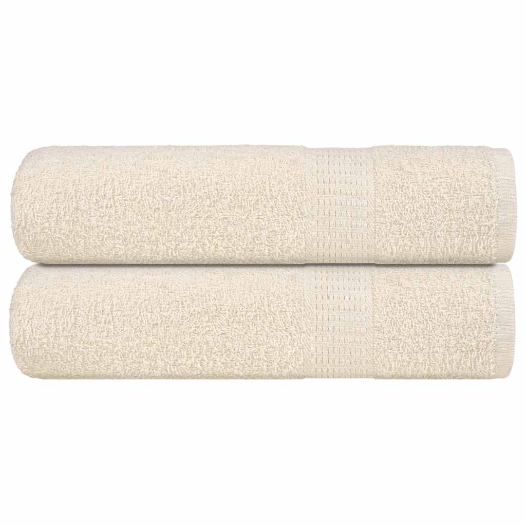 Asciugamani Doccia 2 pz Crema 70x140 cm 360 g/mÂ² 100% Cotone