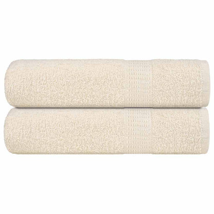 Asciugamani Doccia 2 pz Crema 70x140 cm 360 g/mÂ² 100% Cotone