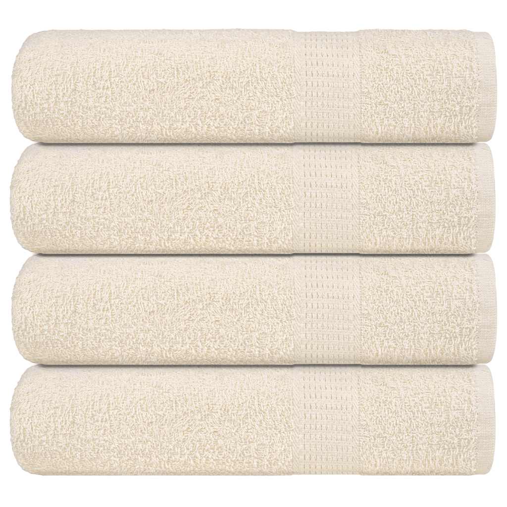 Asciugamani da Bagno 4 pz Crema 100x150 cm 360 g/mÂ² 100% Cotone
