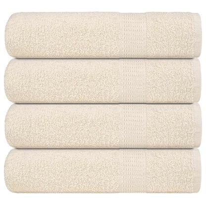 Asciugamani da Bagno 4 pz Crema 100x150 cm 360 g/mÂ² 100% Cotone