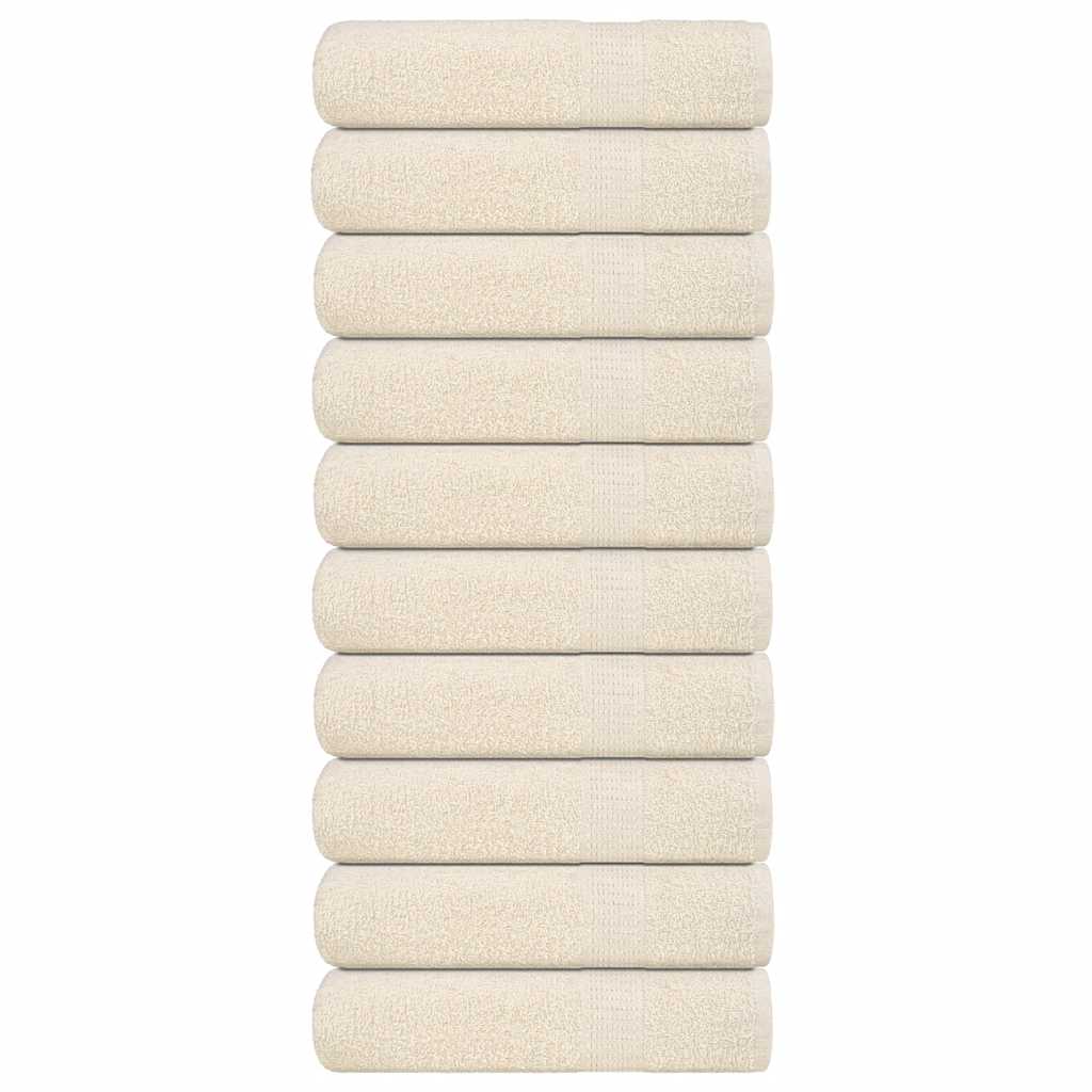 Asciugamani da Bagno 10 pz Crema 100x150cm 360 g/mÂ² 100% Cotone