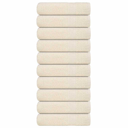 Asciugamani da Bagno 10 pz Crema 100x150cm 360 g/mÂ² 100% Cotone