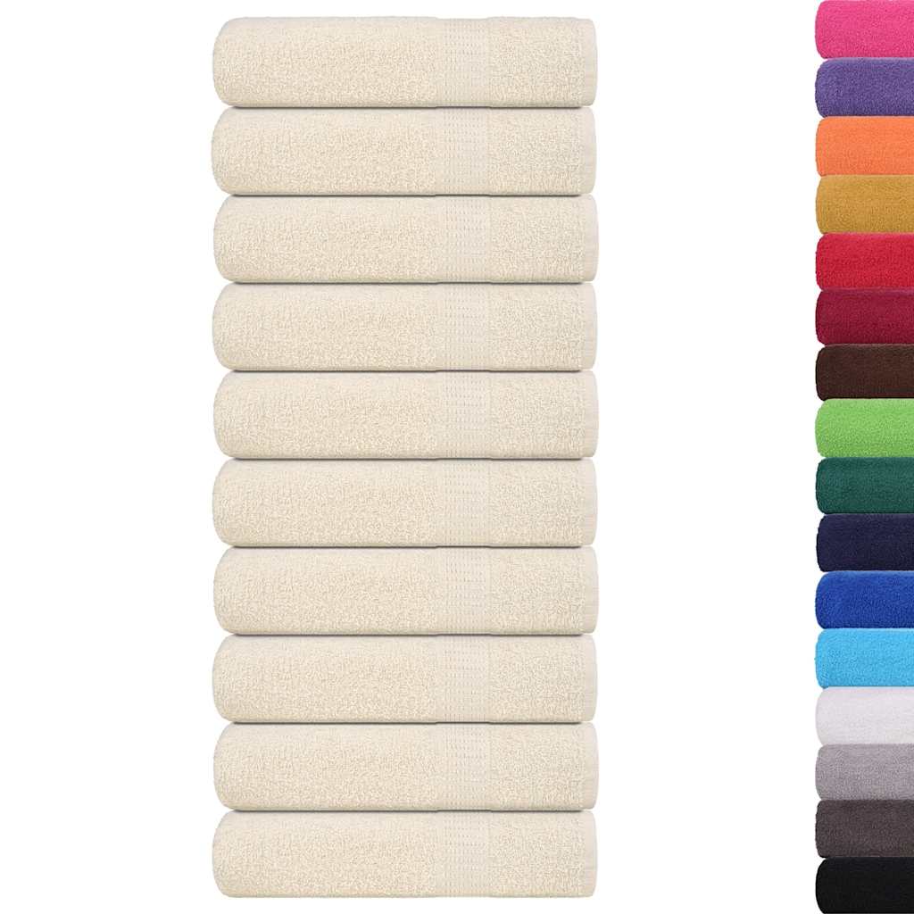 Asciugamani da Bagno 10 pz Crema 100x150cm 360 g/mÂ² 100% Cotone