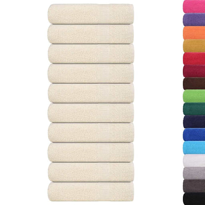 Asciugamani da Bagno 10 pz Crema 100x150cm 360 g/mÂ² 100% Cotone