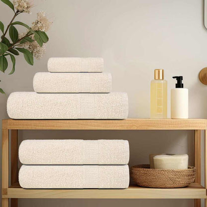 Asciugamani per Sauna 2 pz Crema 80x200 cm 360 g/mÃ‚Â² 100% Cotone